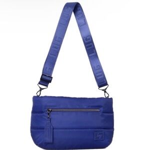 LUG Moonwalk Crossbody Bag in Sapphire Blue with LUG logo 1.5” strap